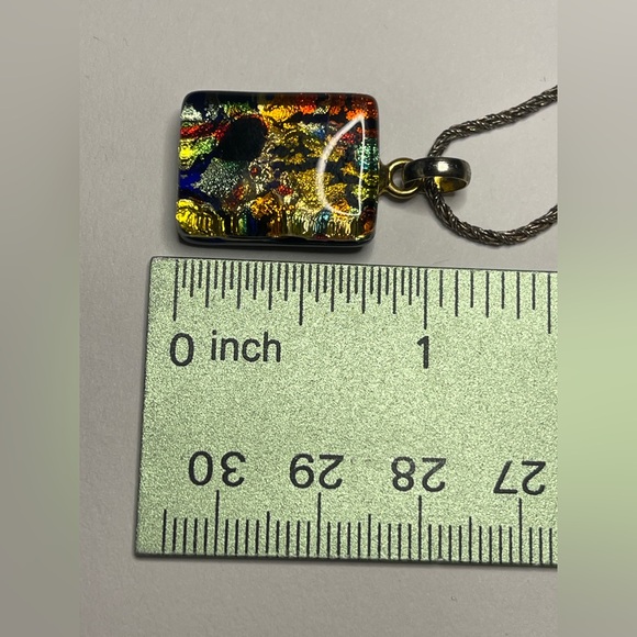 Murano Glass Pendant Necklace 925 Italy Sterling silver chain signed vintage - Picture 10 of 15